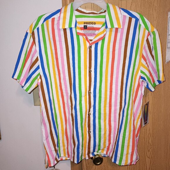 NEW Target Pride Collection Rainbow Button Down UNISEX - Picture 3 of 9